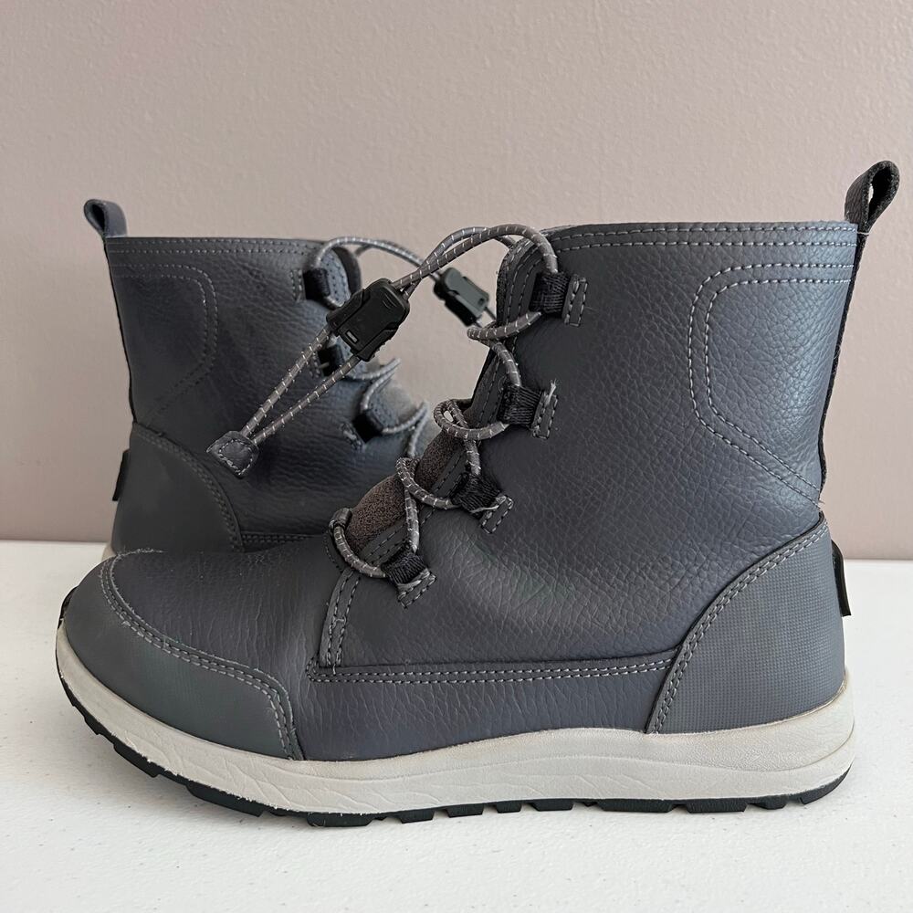 UGG Dinaly Boys Gray Leather Waterproof Snow Boots 200g Style 1170570K Sz 4